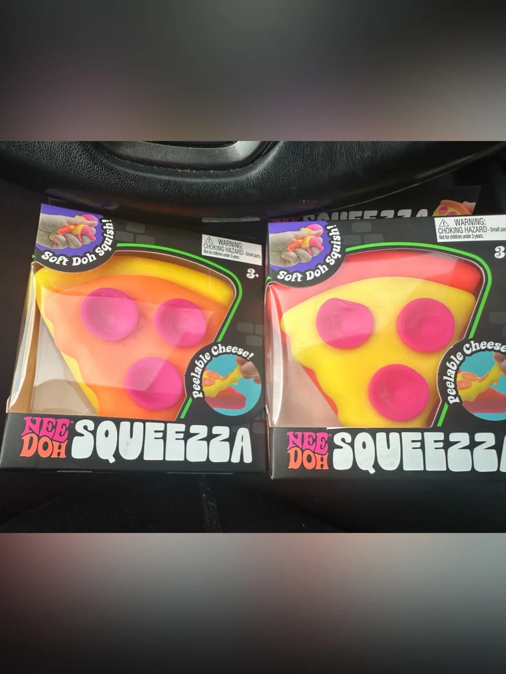 Squeezza Peelable Pizza Toy - Yellow & Pink